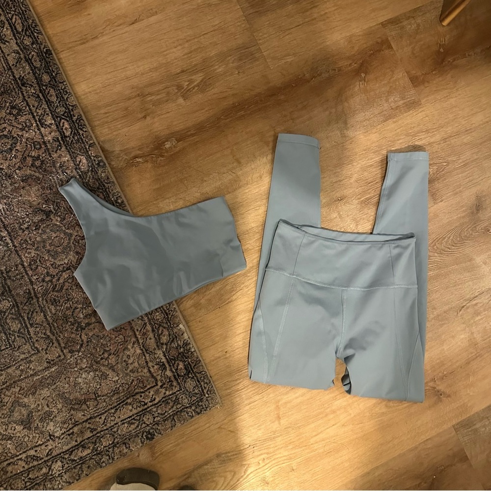 Girlfriend collective matching set pale blue